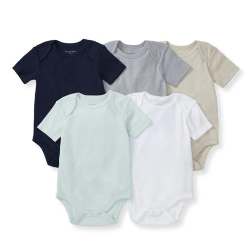 Solid Organic Cotton Short Sleeve Baby Bodysuits 5 Pack - Midnight – Burt's Bees Baby