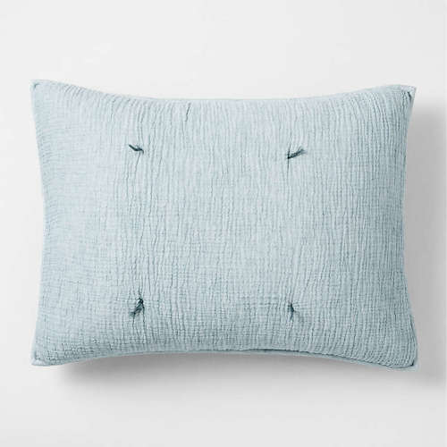 Aire Blue Crinkle Hand-Quilted Kids Pillow Sham