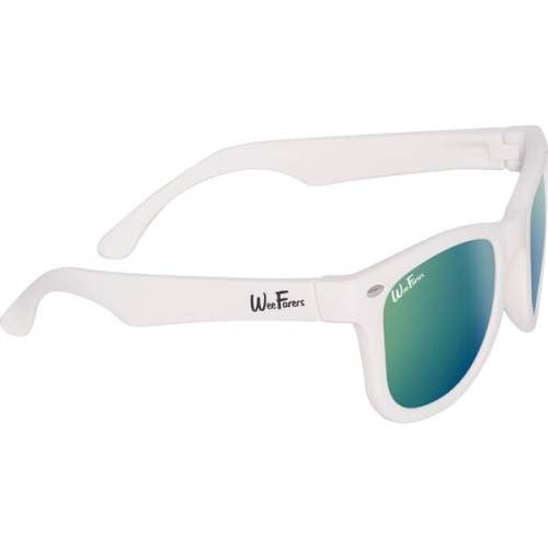 WeeFarers® Polarized Sunglasses, White with Sea Green - WeeFarers® by WeeStyle Co. | Maisonette