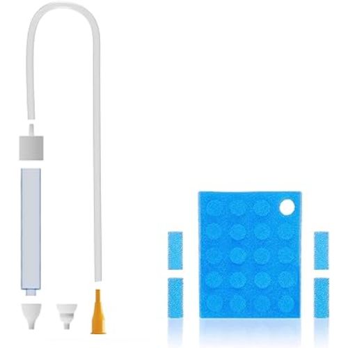 Molucky Baby Nasal Aspirator with 24 Filters, Mouth Suction Nasal Congestion Relief for Toddlers, Baby Nose Booger Sucker with 2 Silicone Tips, A Fast and Safe Nose Cleaner as Baby Shower Gift