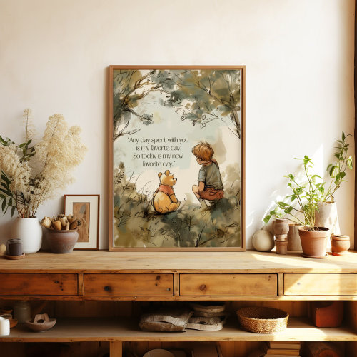 Winnie-The-Pooh Nursery Art, Nursery Decor, Nursery Quotes, Nursery Watercolor Art, Nursery Art, Winnie the Pooh Christopher Robin, Vintage