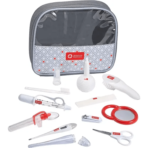American Red Cross Deluxe Health and Grooming Kit| Infant and Baby Grooming | Infant and Baby Health | Thermometer, Medicine Dispenser, Comb, Brush, Nail Clippers and More with Convenient Tote