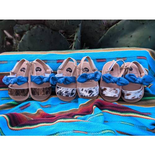 Cowhide Baby Sandals - Cowgirl Baby Shower