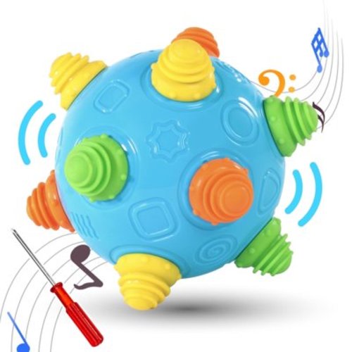 Toddlers Baby Music Shake Ball Toy Bumble Ball for Babies,Dancing Bumpy & Interactive Sounds Crawl Ball Toy, Best Bouncing Sensory Learning Gift for 3+ Year Old Boys&Girls.