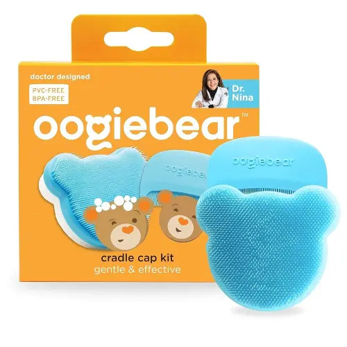 oogiebear Cradle Cap Brush Kit for Babies – Gentle and Safe Scalp Massage Care with Sponge, Brush, and Comb for Newborns and Babies