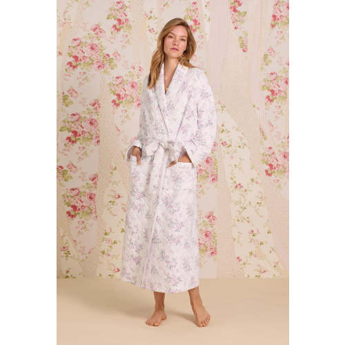 Quiet Bloom Cotton Diamond Quilt Wrap Robe