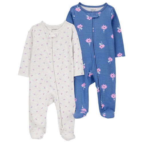 Carter's Child of Mine Baby Girl, Sleep 'n Play, 2-Pack, Sizes Preemie-6/9 months