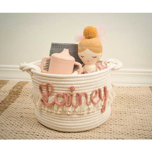 Personalized baby gift basket- Round tassel