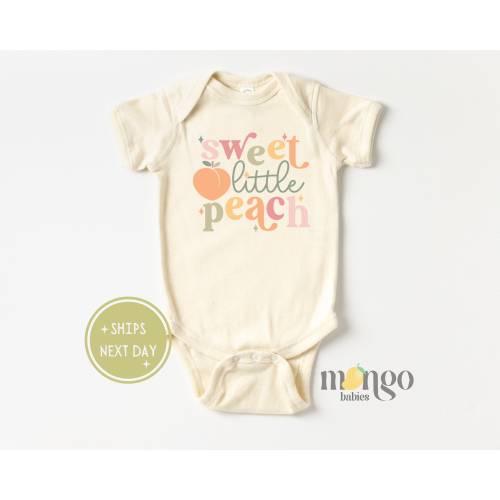 Sweet little Peach Onesies® Brand Cute Funny Trendy Girl Clothes Food Bodysuit Snack Stealer Peach Theme Baby Clothes Baby Shower Gift Udas