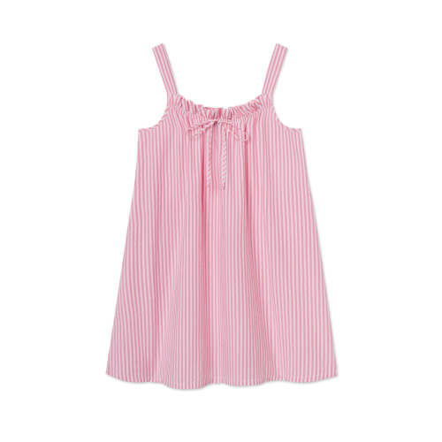 LAKE | Women | Cotton Pajamas | Sunkissed Coral Seersucker Alice Nightgown - Size M
