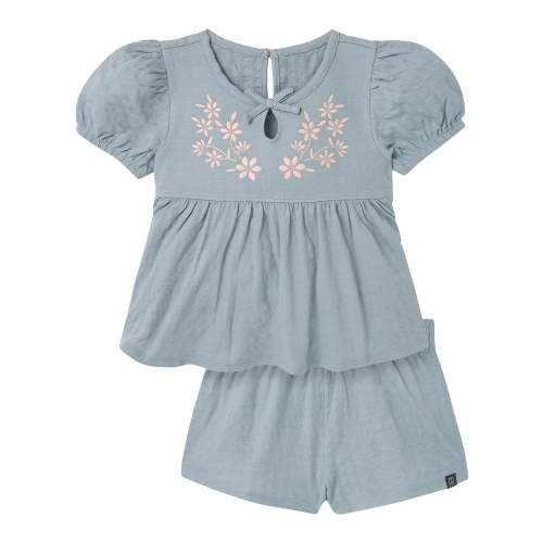 Modern Moments by Gerber Baby and Toddler Girl Puff Sleeve Outfit Set, 2-Piece, Sizes /3 Months - 5T
