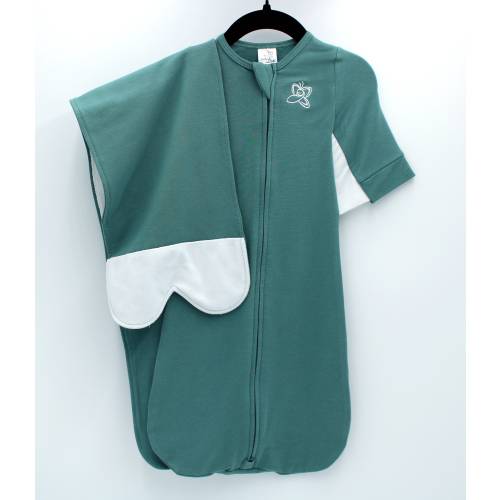 Organic Baby Swaddle and Sleep Sack in one - Bamboo/Cotton - SILENT VELCRO!