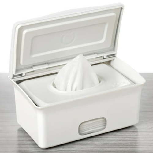 Ubbi Baby Wipes Dispenser Features Weighted Plate & Secure Seal, Diapering Essential, White 1 Count