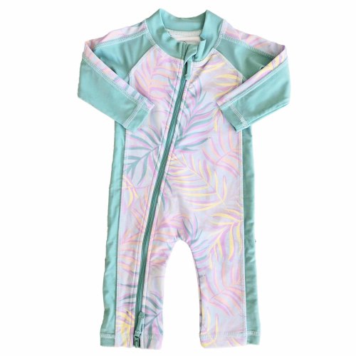 Long Sleeve Rash Guard Swim Romper Full Length | Island Palms