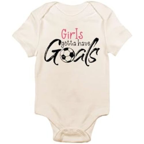 TeeNow - Girls/Guys gotta have Goals! - Soccer Sports Baby/Infant Bodysuit, Boy/Girl Unisex, Short Sleeve