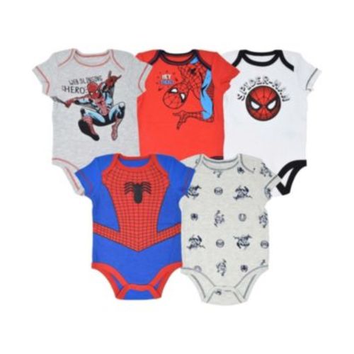 Baby Boys Spider-Man 5 Pack Bodysuits