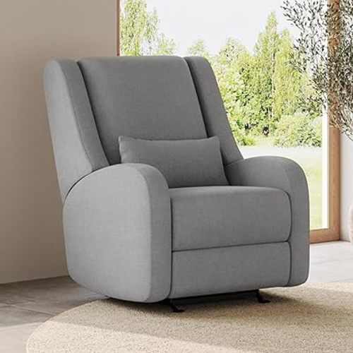 Nurture& The Wingback – Power Reclining Glider for Nursery – Ergonomic Chair with Stain-Resistant Fabric & Built-in Charging Port – Modern Baby Room Essential