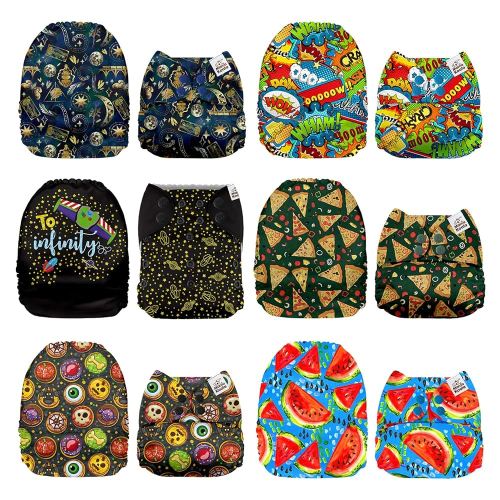 Mama Koala 1.0 Cloth Diapers for Babies, 6 Pack Pocket Shell Only (NO Inserts) - One Size Washable and Reusable Pocket Diapers for Newborns and Toddlers - 160081