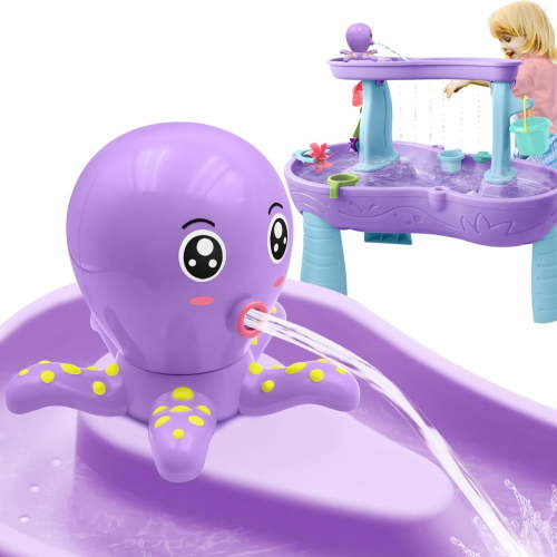 Water Table Pump, Octopus Battery Powered Water Pump for Water Table 3 Hours Non-Stop Fun Summer Outdoor Water Toys Outside Water Play Table Accessories for Toddlers Kids (Blue)