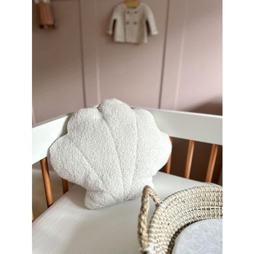 Micro boucle luxury shell cushion boucle shell cushion neutral nursery decor ocean nursery decor boho nursery decor boucle seashell cushion