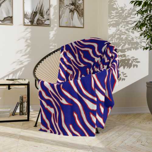 Velveteen Blanket, Buffalo Zebra Print Microfiber Throw, Bills Mafia Design, Buffalo Gift, Buffalo Decor, Buffalo Fan, Home Accessory