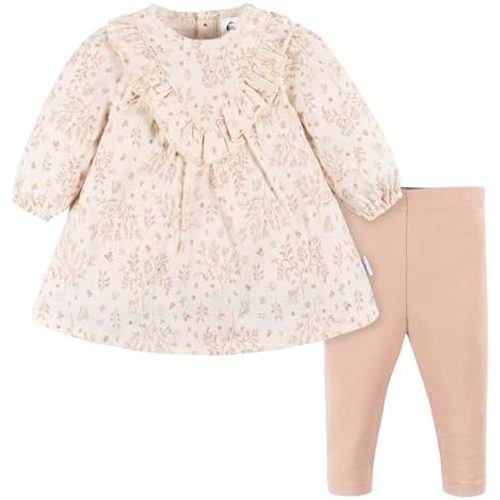 Gerber Baby & Toddler Girls' 2-Piece Long Sleeve Dress and Leggings Set