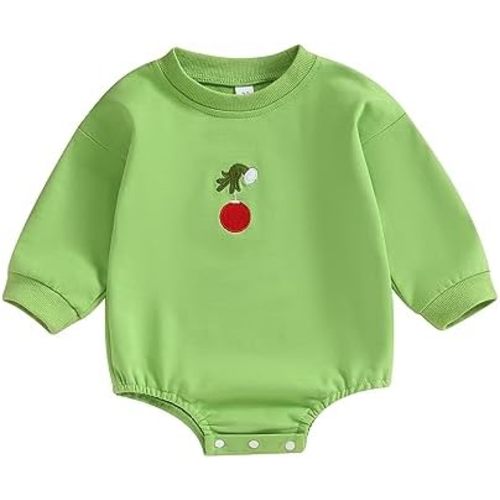 MERSARIPHY Baby Christmas Clothes Baby Boy Girl Sweatshirt Romper Santa Baby Romper Tops Fall Winter Outfits