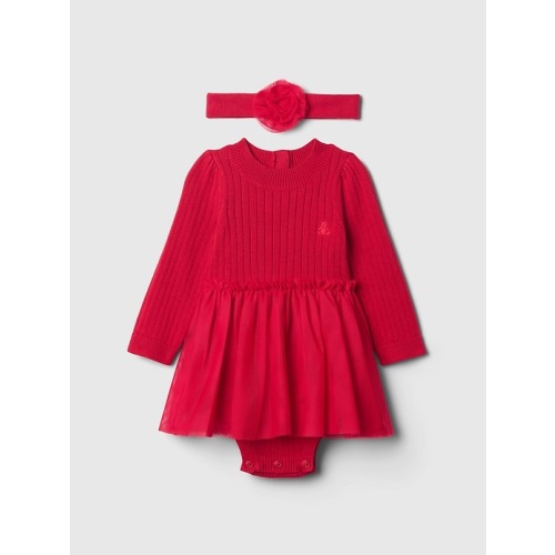 Baby Sweater Tulle Bodysuit Dress