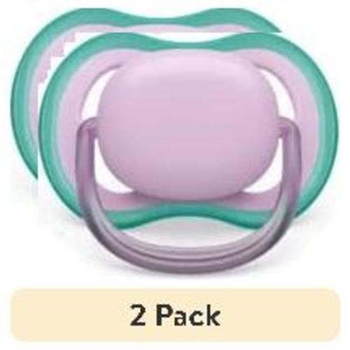 (2 pack) Philips Avent Ultra Air Pacifier 6-18M, Blue Hush / Lush Lilac, 2 Pack, SCF085/34