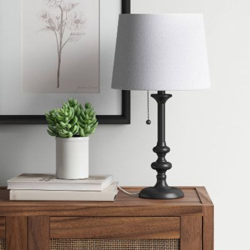 Small Stick Lamp Base Black - Threshold™: Etl Listed, Metal, Led Compatible