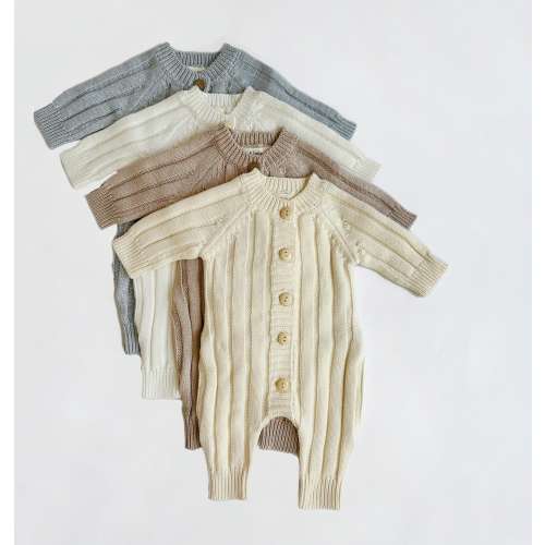Baby Knit Jumper full buttoned newborn classic romper | MILO