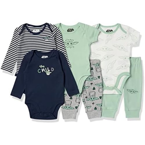 Amazon Essentials Disney | Marvel | Star Wars Unisex Babies' 6-Piece Outfit Set, Pack of 6