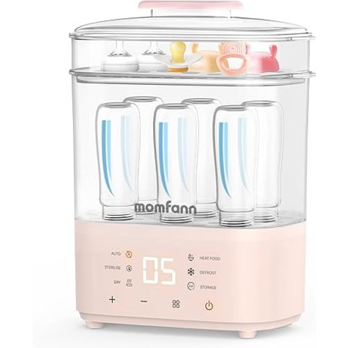 Bottle Sterilizer and Dryer, All-in-One Electric Steam Sterilizer Bottle Sanitizer for Baby Bottles, Pump Parts Accessories Newborn Essential (Pink)