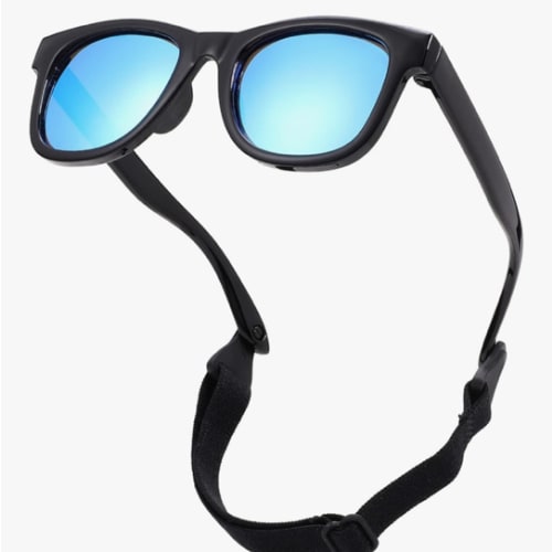 COASION Bendable Flexible Polarized Newborn Baby Sunglasses with Strap for Infant Boys Girls Age 0-12 Months CA8042