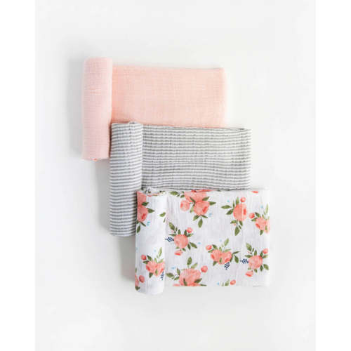 Cotton Muslin Baby Blanket Set- Watercolor Roses
– Little Unicorn USA