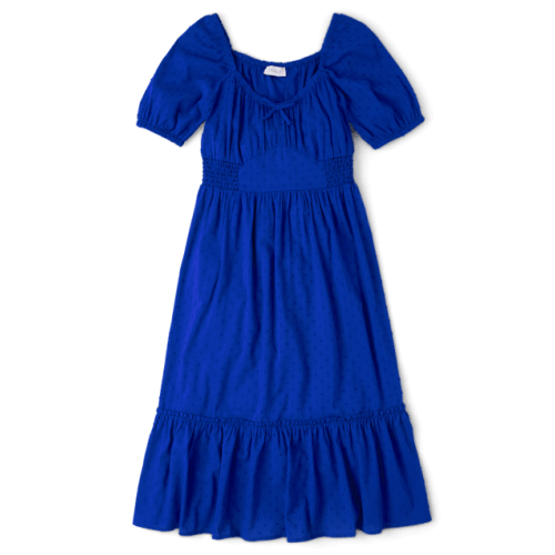 Womens Mommy And Me Tiered Dress - Blue