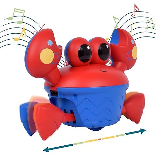 Musical Crawling Crab Toy for Babies & Toddlers - Encourages Crawling, Walking, Tummy Time, Active Play & Motor Skill Development – Interactive Activity Toy with Music for 6 Months & Up