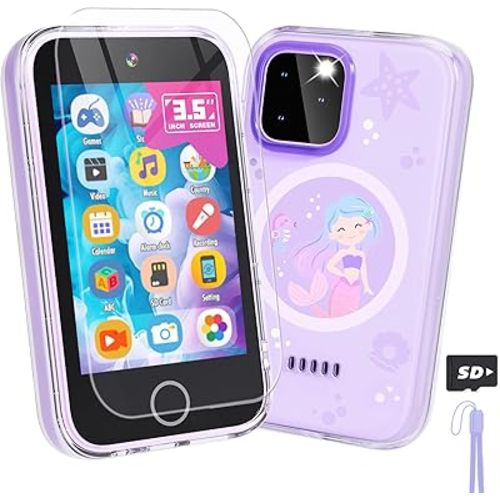 Kids Phone Toys for 3-12 Years Old Girls ,3.5'' Touchscreen Phone for Kids Learning Play Toy with Dual Camera,Video Players,Game,Christmas Birthday Gifts for Girls Age 3 4 5 6 7 8 9