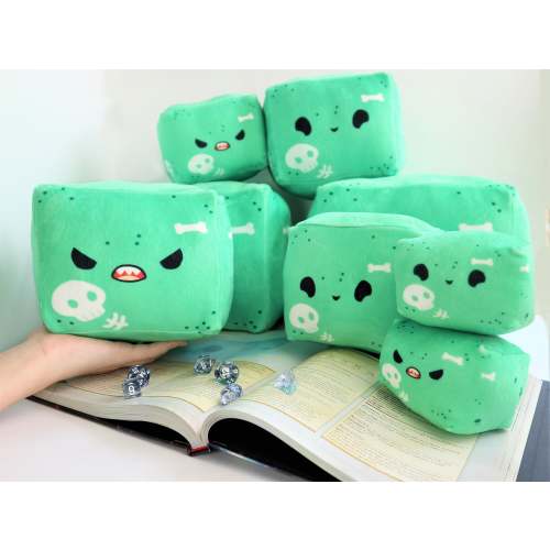 Handmade Gelatinous cube plush dnd monster plushie squishy gift ideas gaming gamers goo ooze blob soft toy stuffed animal miniature sticker