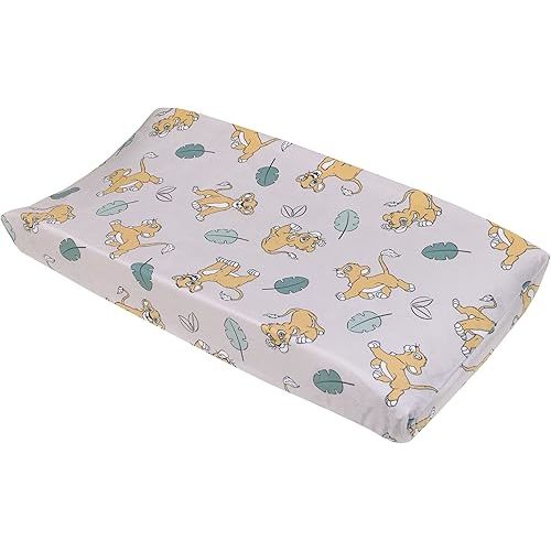 Disney Lion King Ivory, Teal, Sage and Gold Simba Future King Super Soft Changing Pad Cover