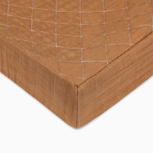 Quilted Changing Pad Cover in GOTS Certified Organic Muslin Cotton - Burnt Sienna