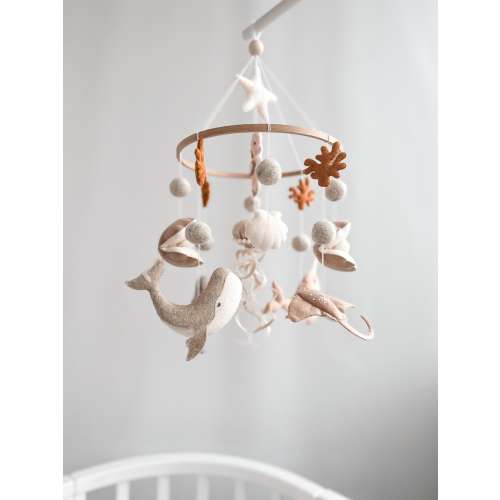 Neutral mobile for crib, baby shower gifts, Ocean Crib Mobile, Whale Baby shower Gift Baby Nursery Decor ocean kids mobile whale baby mobile