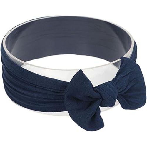 Baby Girl's Toddler Bow Knot Headbands Soft Nylon Headband for Daily Life Birthday Party Photography (Navy Blue)