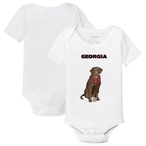 Georgia Bulldogs Tiny Turnip Infant Chocolate Labrador Retriever   Bodysuit - White