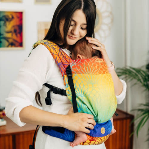 LennyLight Carrier, Standard Size, jacquard weave 100% cotton - RAINBOW LOTUS