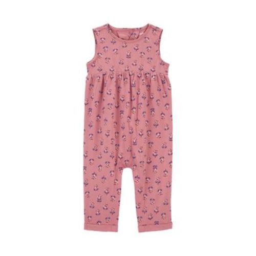 Baby Girls Ditsy Floral Printed Sleeveless Jumpsuit