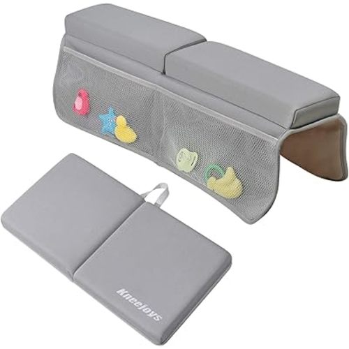 Bath Kneeler and Elbow Rest Pad,Bath Kneeler,Baby Bath Mat,Kneeling Pad,Bath Toy Organizer for Tub,Kneeling Pad for Bathing Baby,Memory Foam,22"X16",Quick Dry,Non-Slip