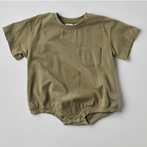 Cory Pocket Romper in Green | Baby and Toddler | WinnieandCrew.com – Winnie + Crew