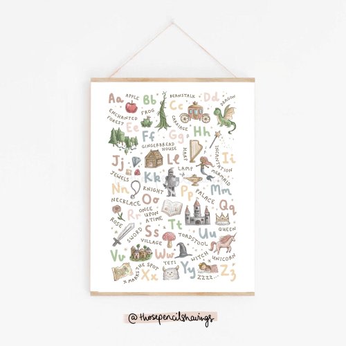 Fairytale Alphabet Print 16x24 (Vertical)