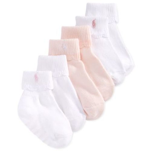Ralph Lauren Baby Girls Low Cut Logo Socks, Pack of 3